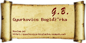 Gyurkovics Boglárka névjegykártya