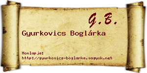 Gyurkovics Boglárka névjegykártya